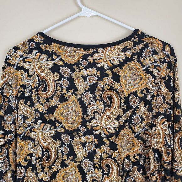 Michael Michael Kors Marigold Paisley Bell Sleeve Flounce Dress Size XL - Picture 8 of 8